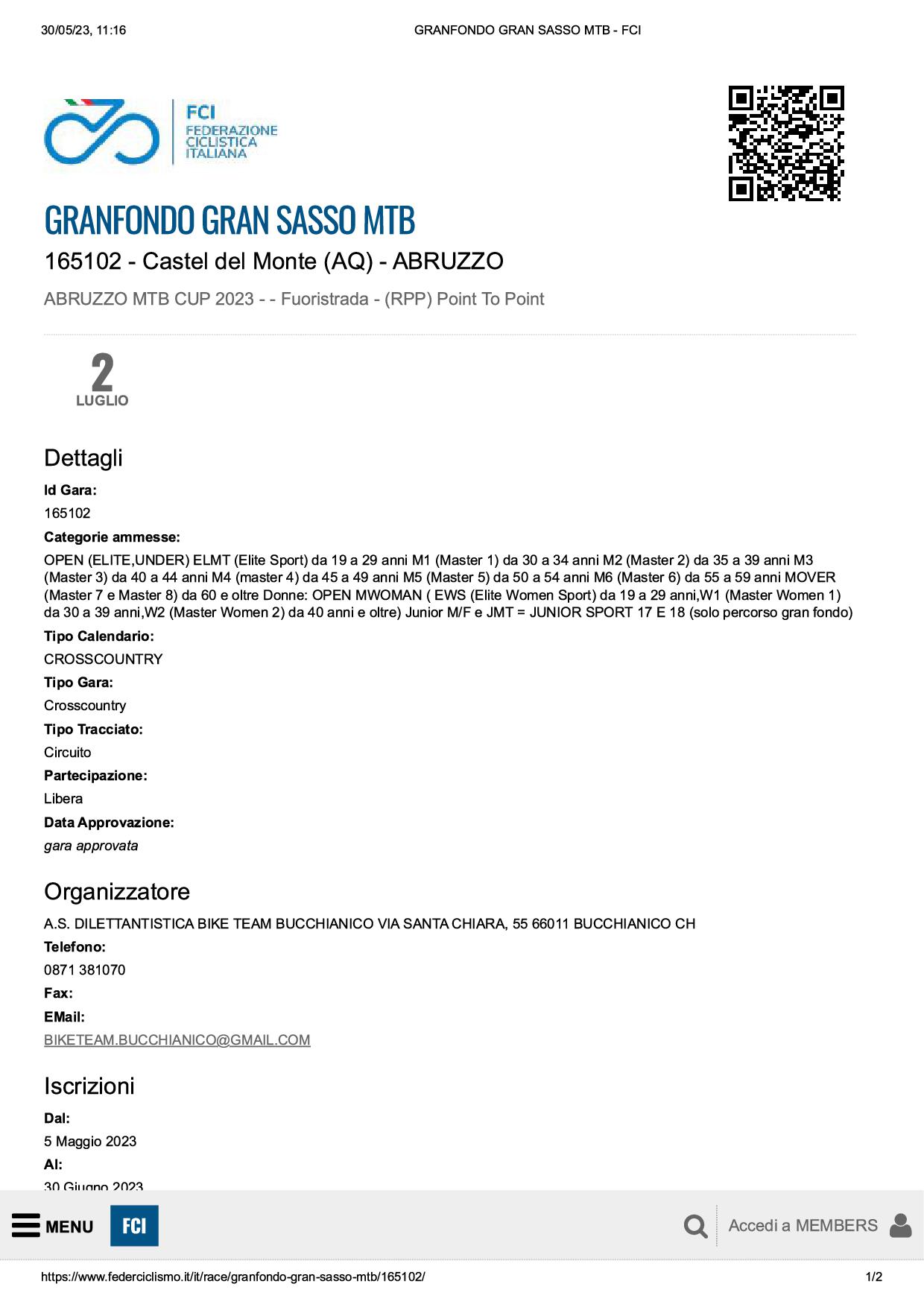 GRANFONDO GRAN SASSO MTB FCI1