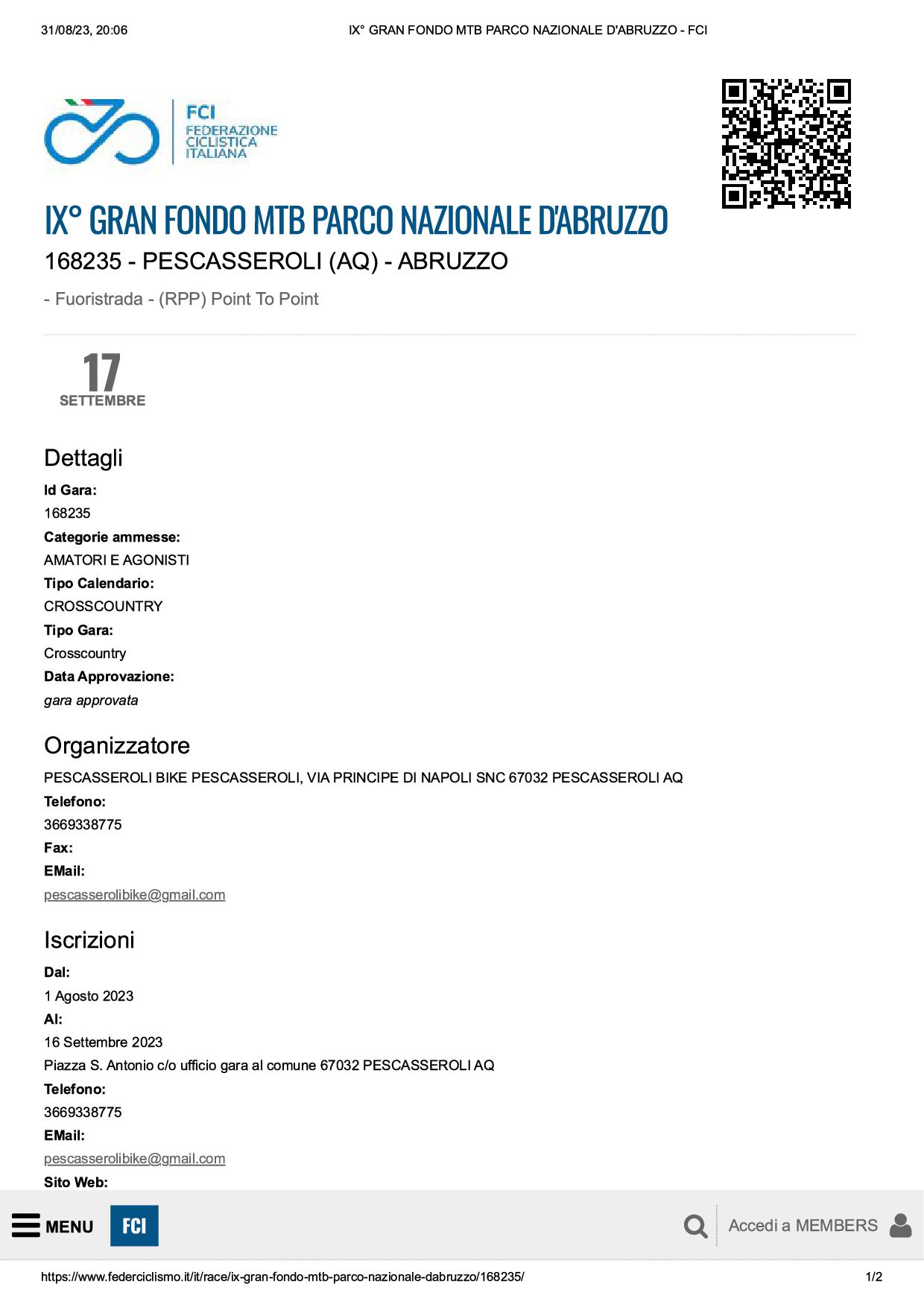 IX GRAN FONDO MTB PARCO NAZIONALE D ABRUZZO FCI1